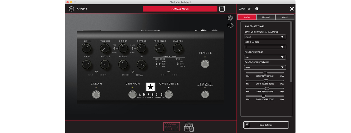 The Architect software offers much more detailed control over your tone than you get from the hardware controls